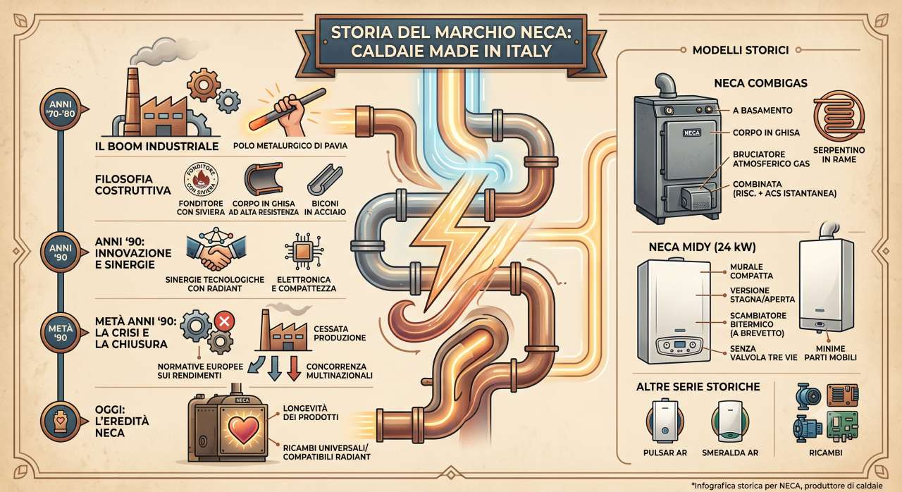 Infografica della storia della Neca