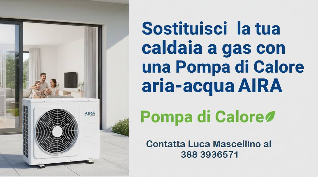 Sostituisci caldaia a gas con pompa di calore Aira