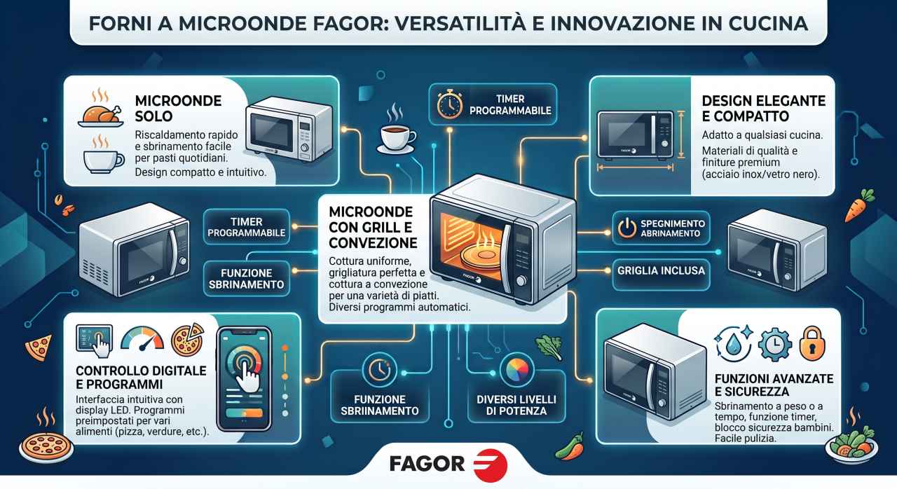 Schede tecniche e manuali uso forni a microonde Fagor