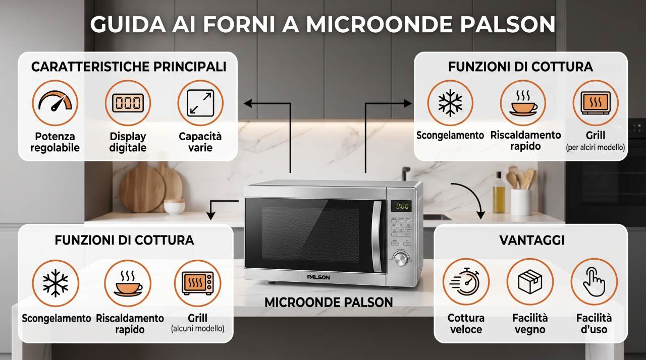 Schede tecniche e manuali uso forni a microonde Palson