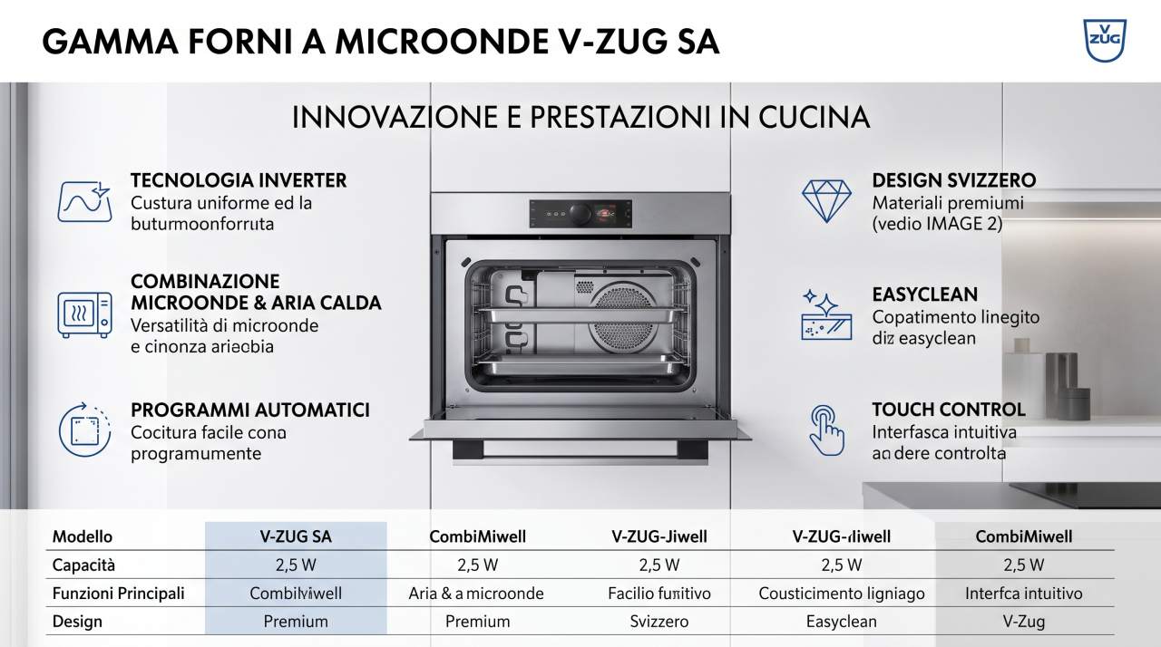 Schede tecniche e manuali uso forni a microonde V-Zug