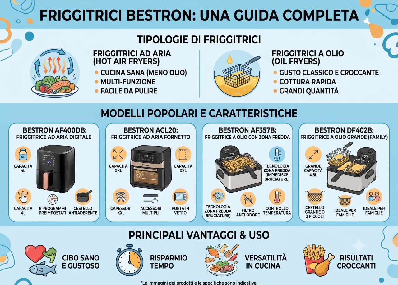 Schede tecniche e manuali uso friggitrici Bestron
