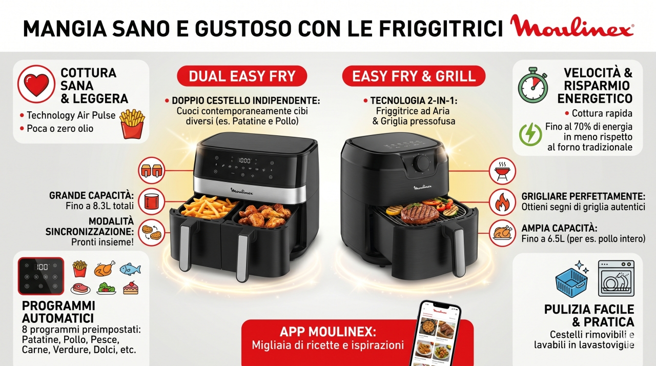 Schede tecniche e manuali uso friggitrici Moulinex