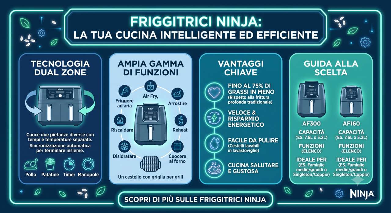 Schede tecniche e manuali uso friggitrici Ninja