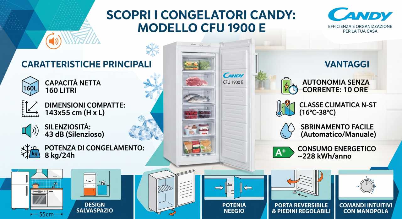 Schede tecniche e manuali uso congelatori Candy