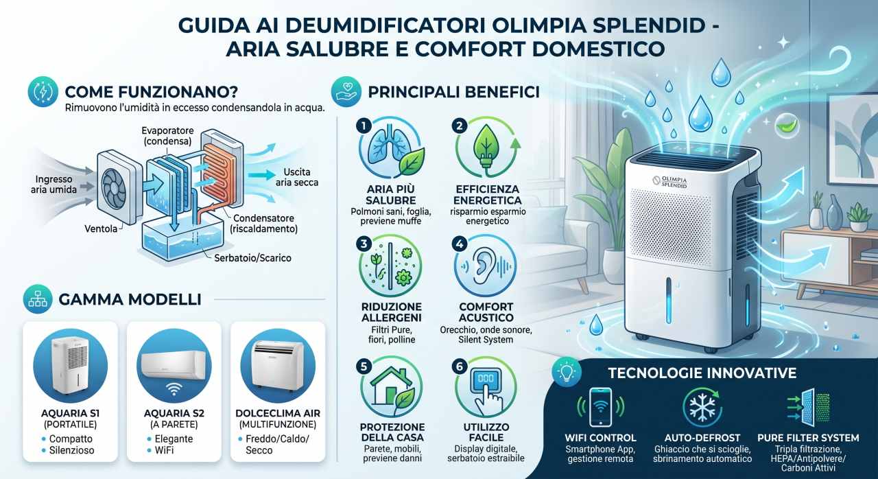 Schede tecniche e manuali uso deumidificatori Olimpia Splendid