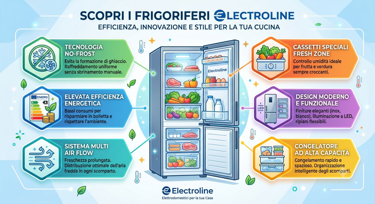 Schede tecniche e manuali uso frigoriferi Electroline