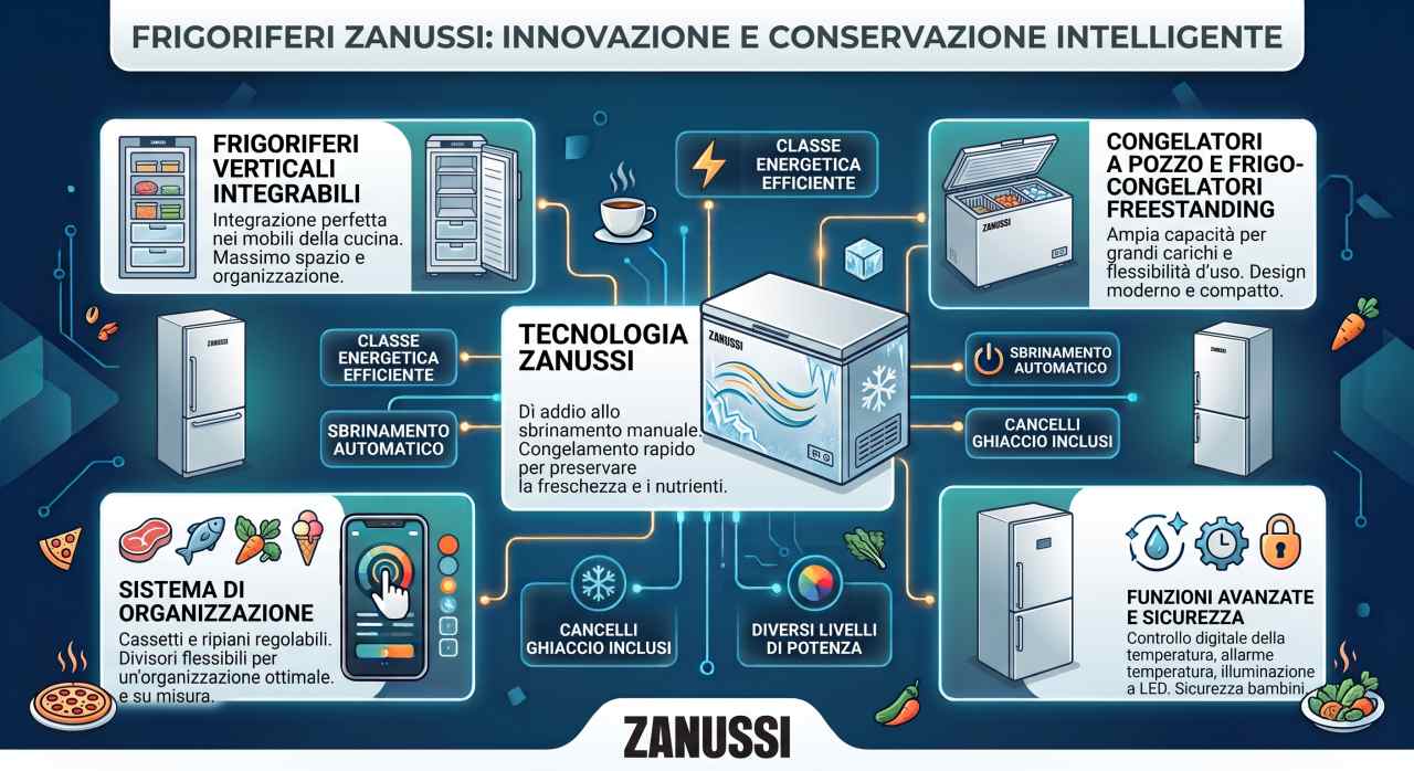 Schede tecniche e manuali uso frigoriferi Zanussi