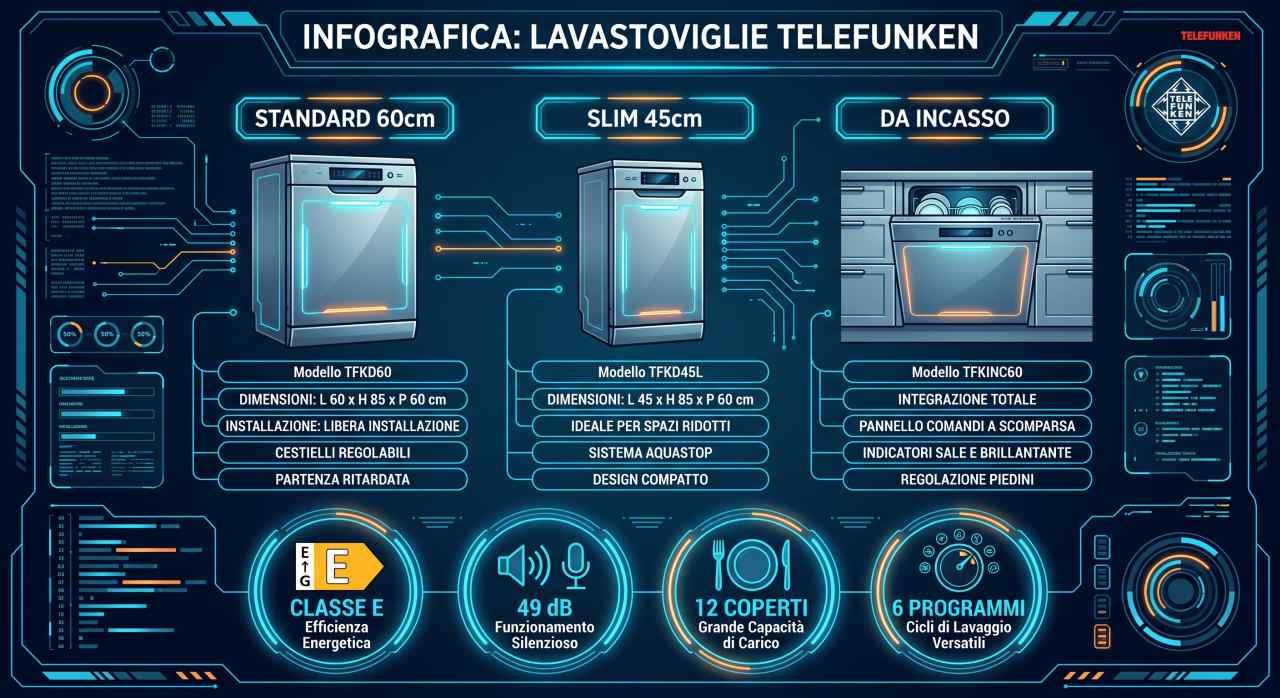 Infografica lavastoviglie Telefunken