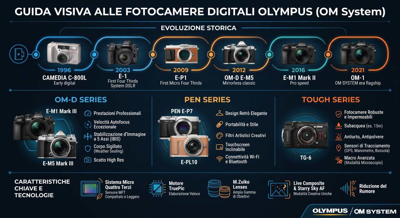 Schede tecniche e manuali uso fotocamere digitali Olympus