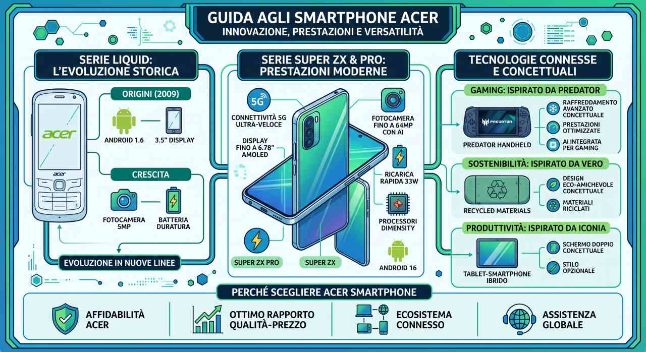 Schede tecniche e manuali uso smartphone Acer