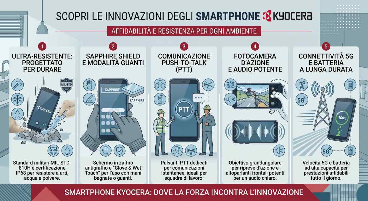 Schede tecniche e manuali uso smartphone Kyocera