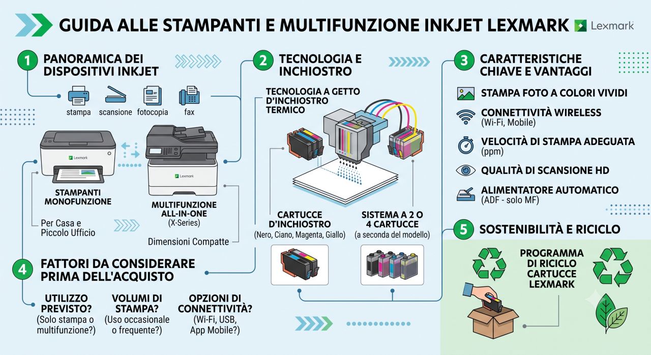 Schede tecniche e manuali uso stampanti inkjet Lexmark