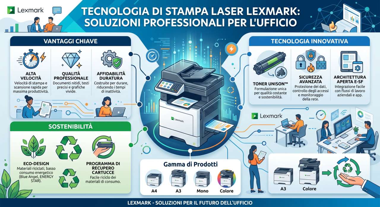 Schede tecniche e manuali uso stampanti laser Lexmark