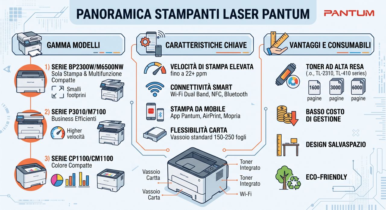Schede tecniche e manuali uso stampanti laser Pantum
